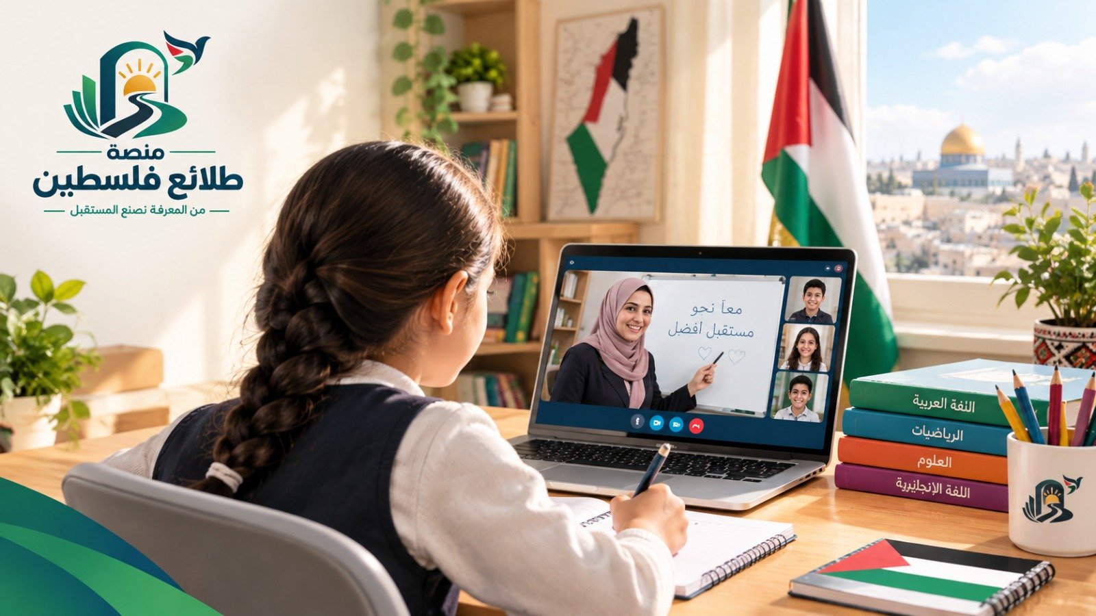طالب يتعلم عبر منصة إلكترونية
